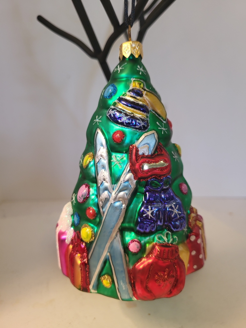 1999 Christopher Radko Ski The Giving Tree Ornament 99-476-0 5.5"